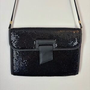 Whiting & Davis black mesh purse / clutch with removable strap
